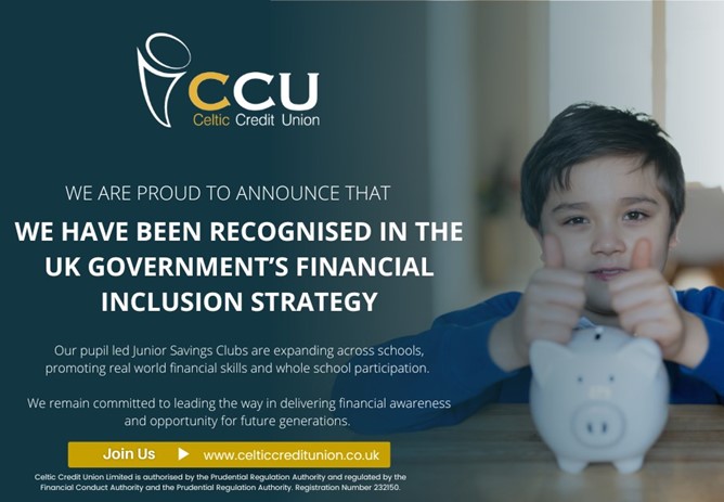 Celtic Credit Union named in UK Government Financial Inclusion Strategy